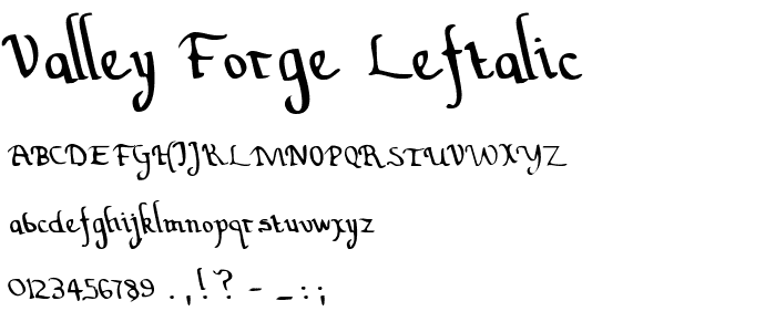 Valley Forge Leftalic font